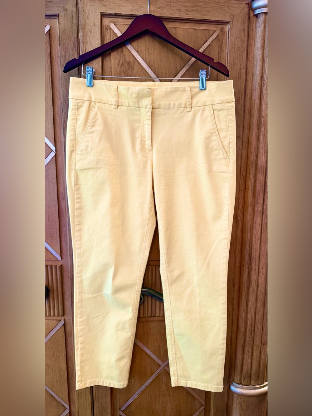 LOFT Marissa Yellow Cropped Ankle Pants